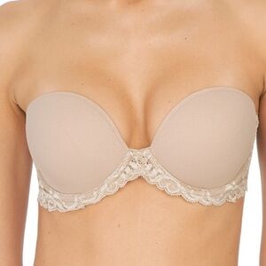 natori feathers strapless plunge bra size 32dd